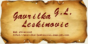 Gavrilka Leškinović vizit kartica